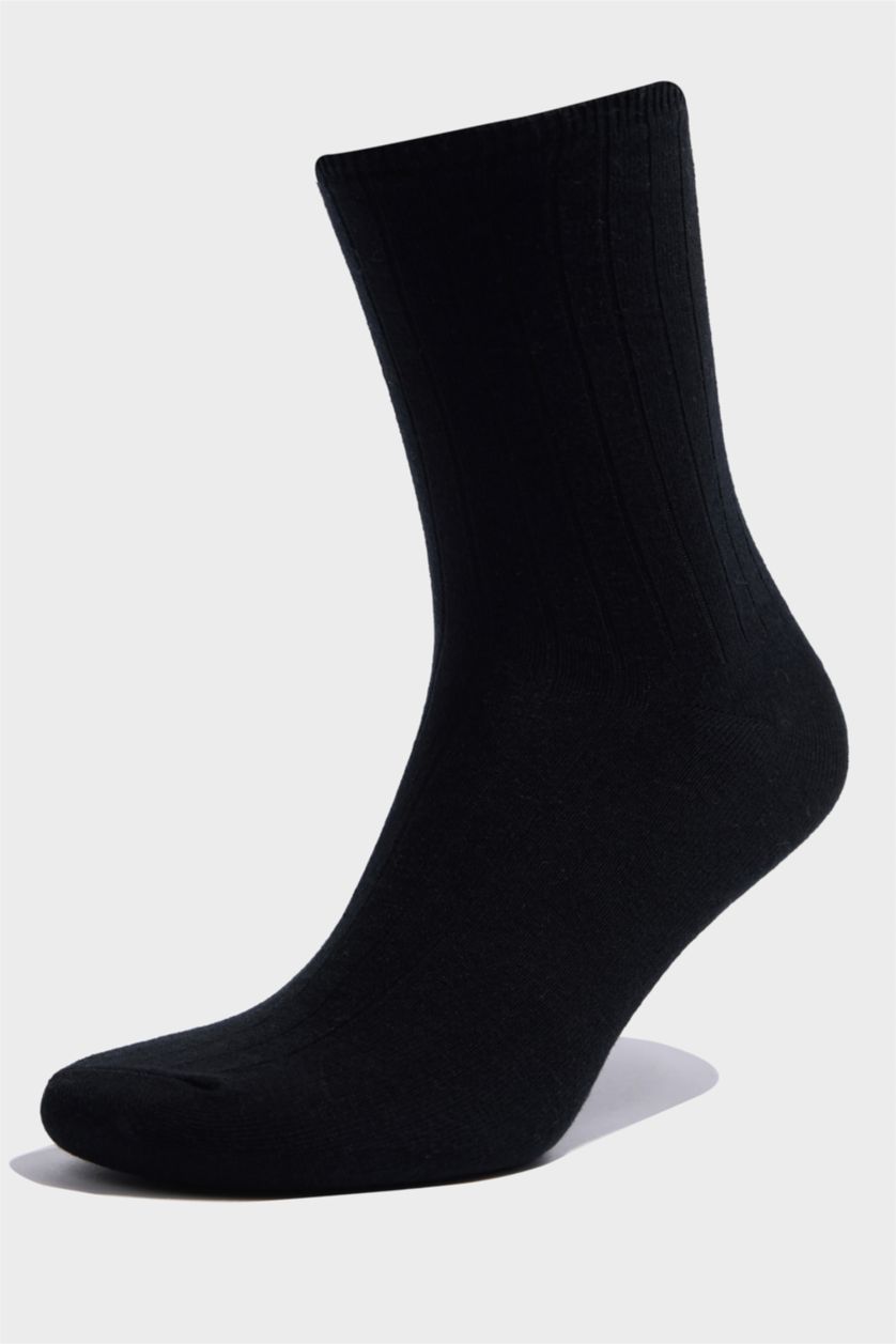 Kadın Siyah Kadın Parıltılı 3'lü Pamuklu Uzun Çorap