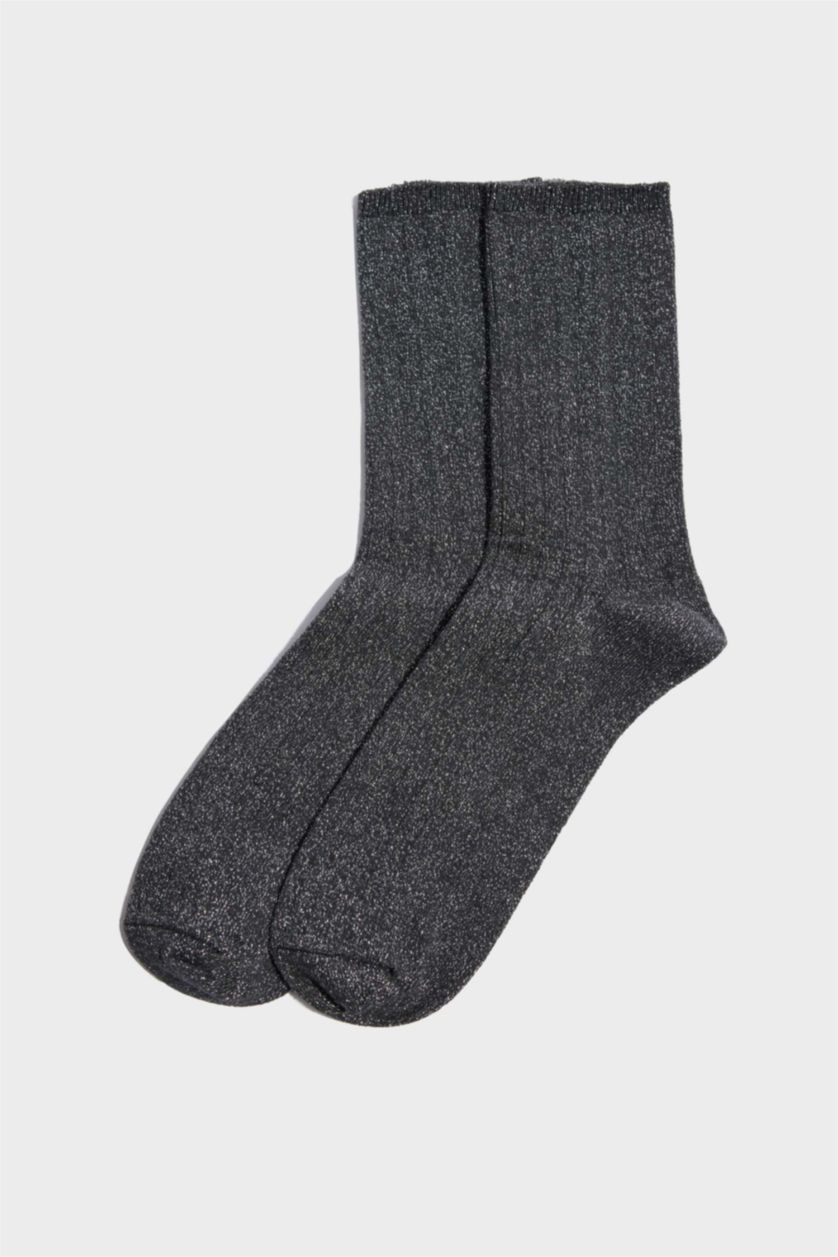 Kadın Siyah 3'lü Pamuklu Uzun Çorap