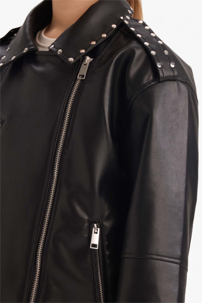 Girls & Teens Black Girl Faux Leather Jacket