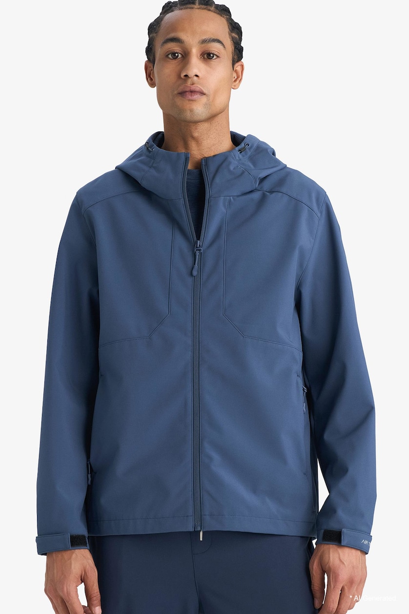 Men Indigo Regular Fit Puffer Jacket