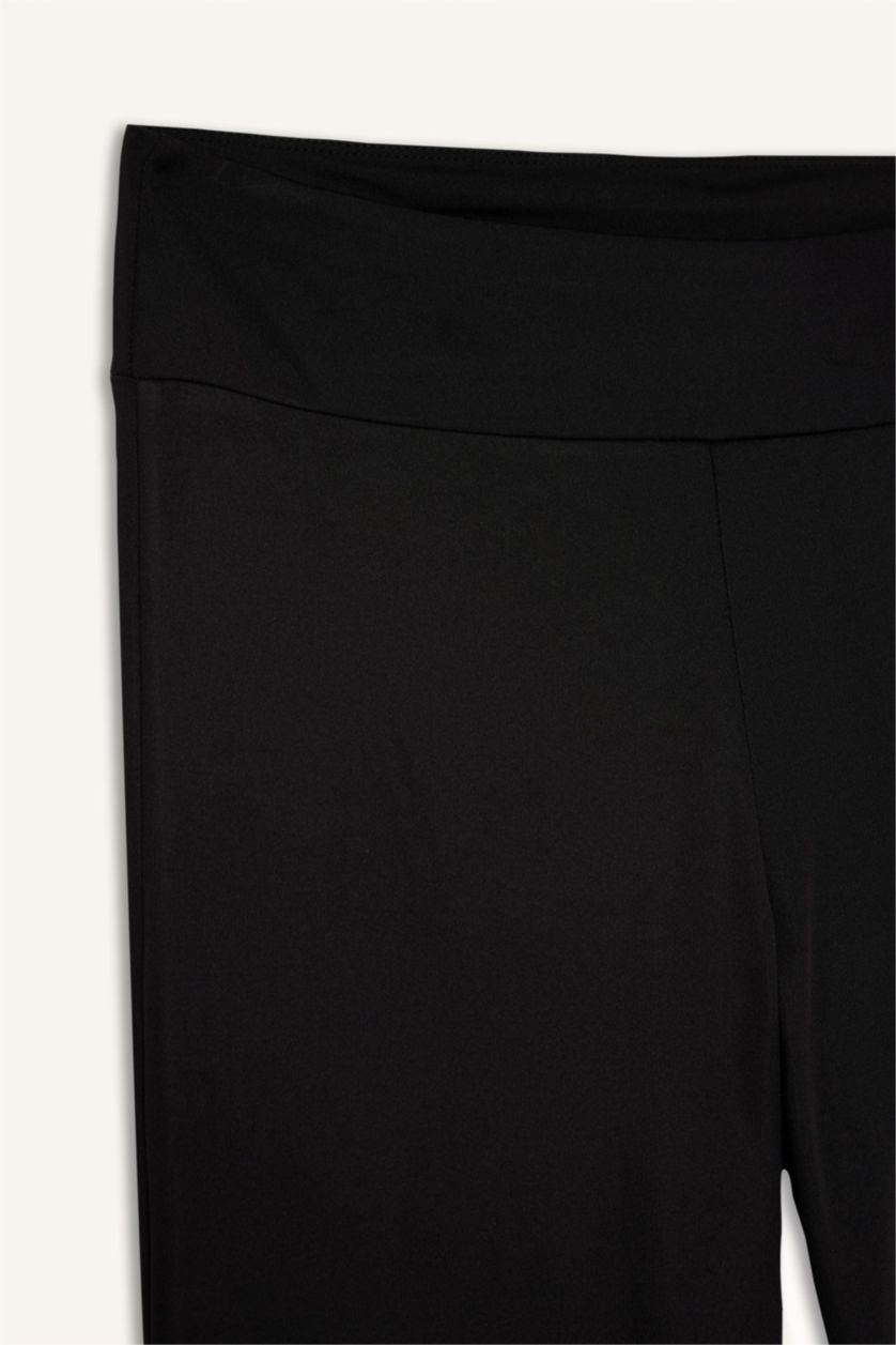 حريمي أسود بنطلون فلير فيت برجل واسع شارلستون وخصر مطاطي