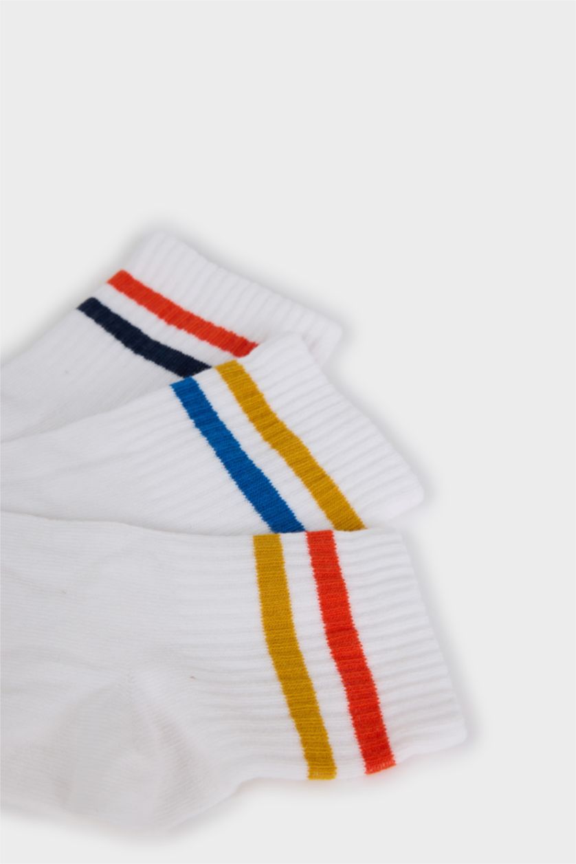 Kız Çocuk - Genç Kız Beyaz 3'lü Pamuklu Soket Çorap Kız Çocuk
