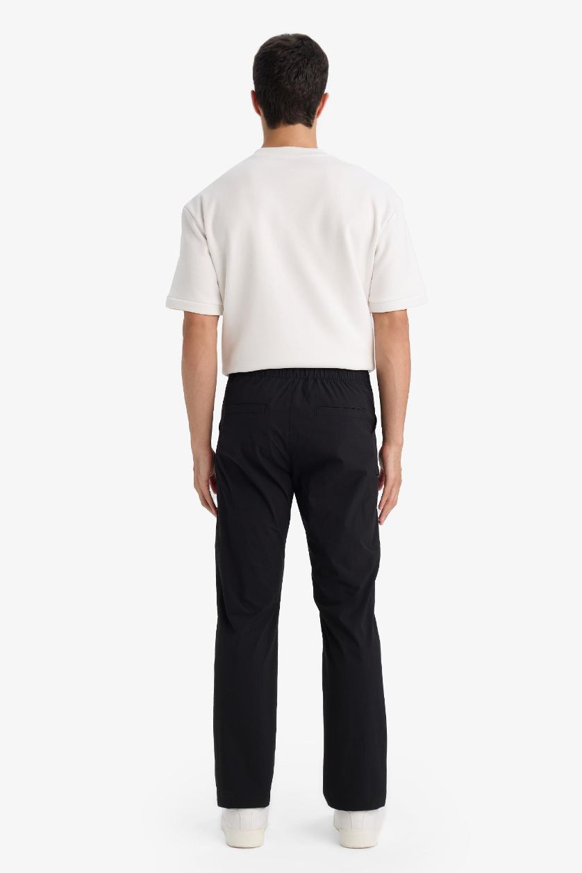 MAN Black Elastic Waist Pocketed Trousers