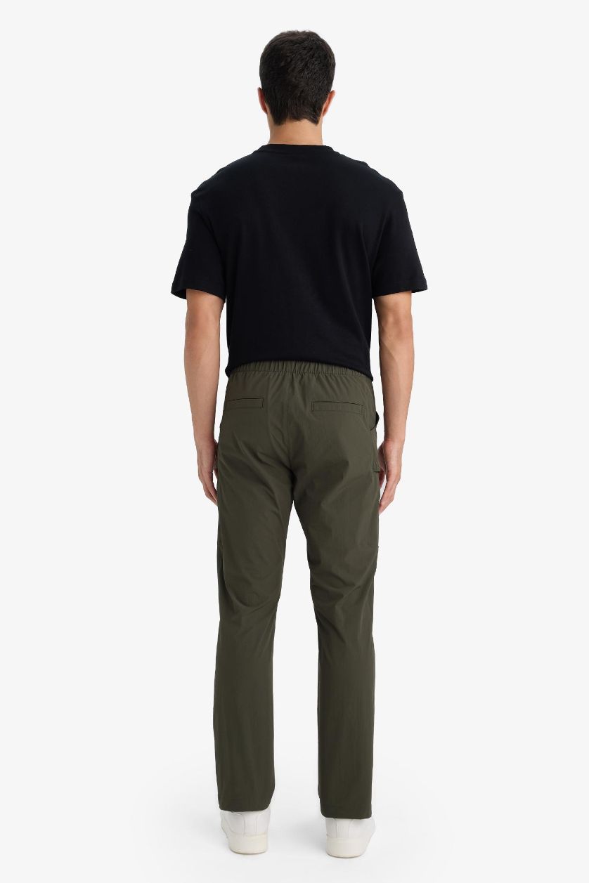 MAN Khaki Elastic Waist Quick Drying Trousers