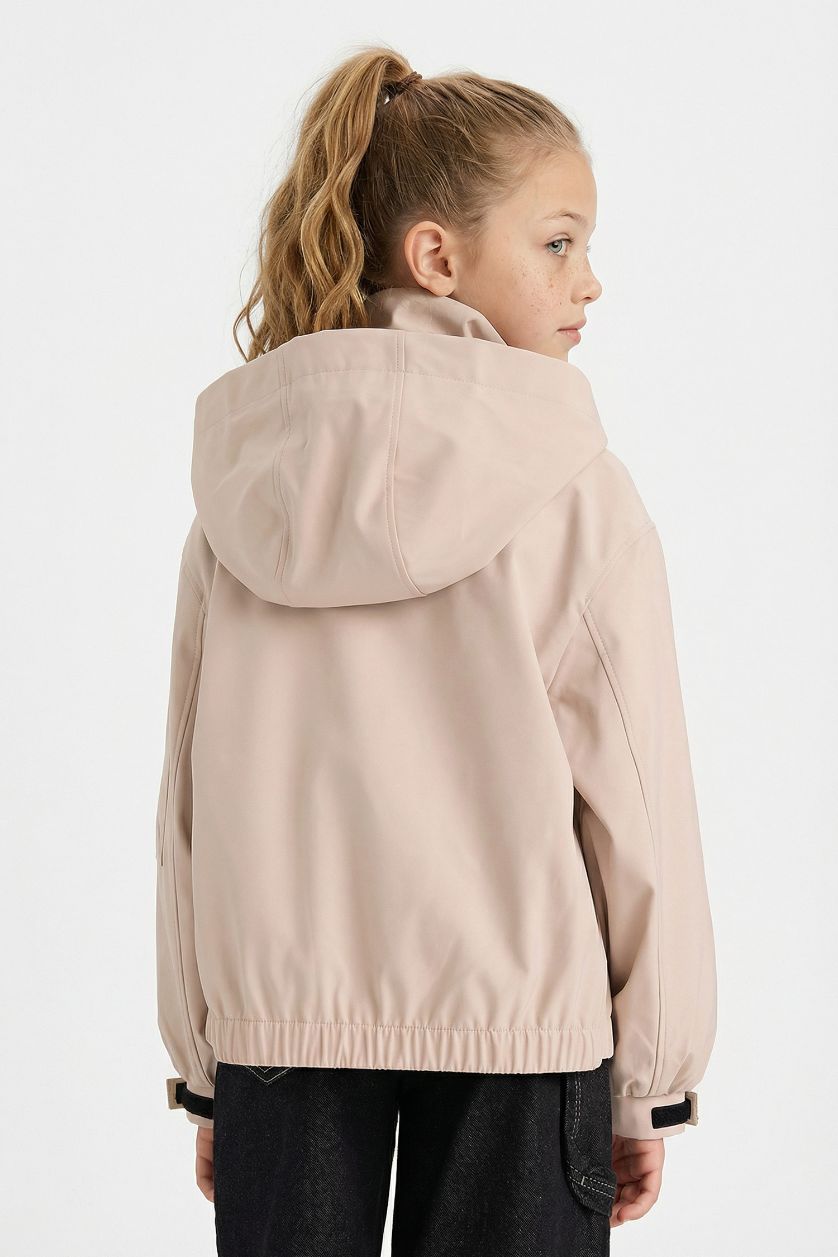 Kız Çocuk - Genç Kız Taş Kapüşonlu Yağmurluk Kız Çocuk