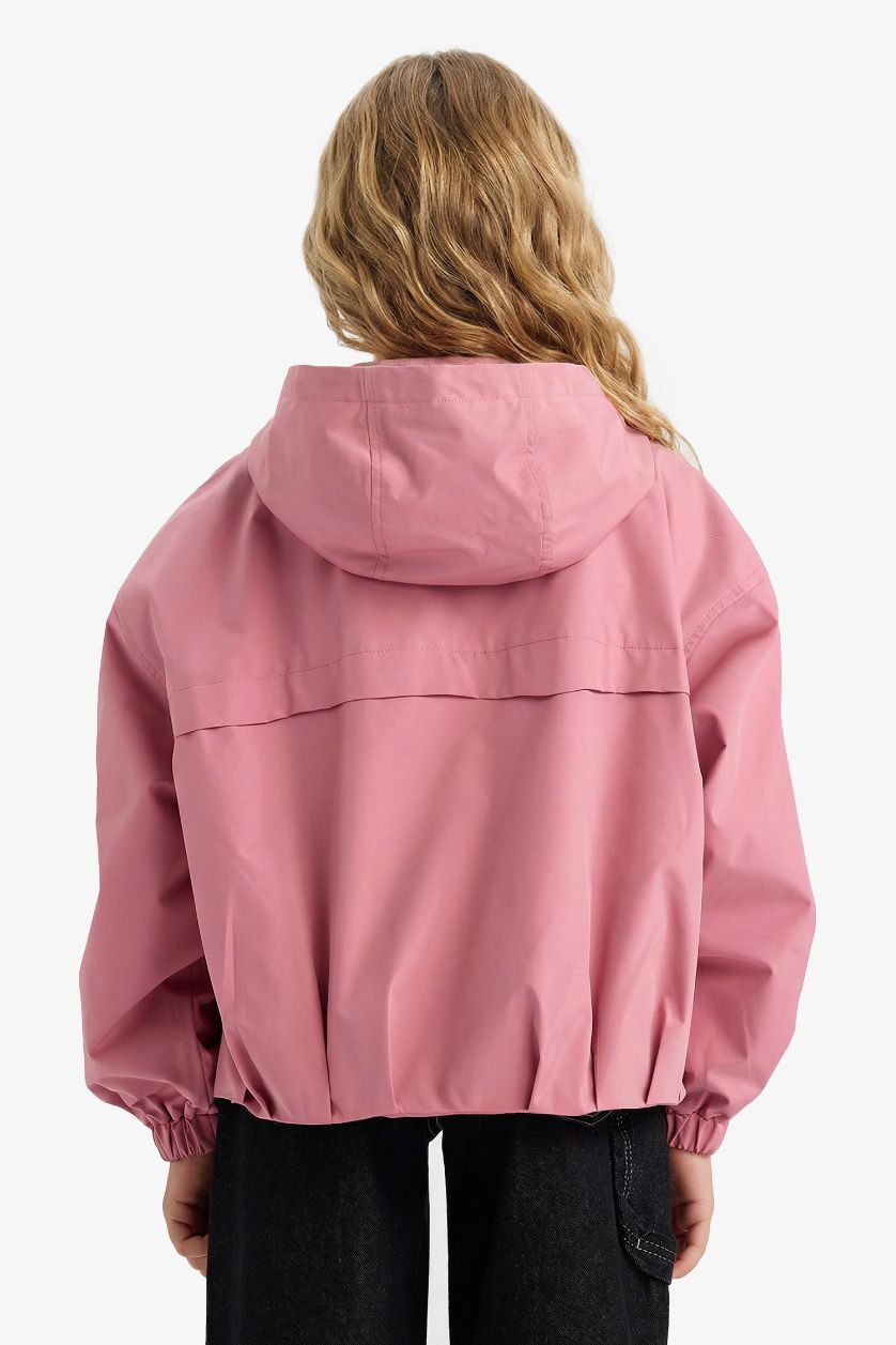 Kız Çocuk - Genç Kız Gülkurusu Kapüşonlu Yağmurluk Kız Çocuk