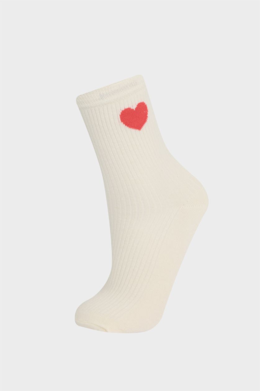 GIRLS & TEENS White Girl 5 Piece Cotton Long Socks