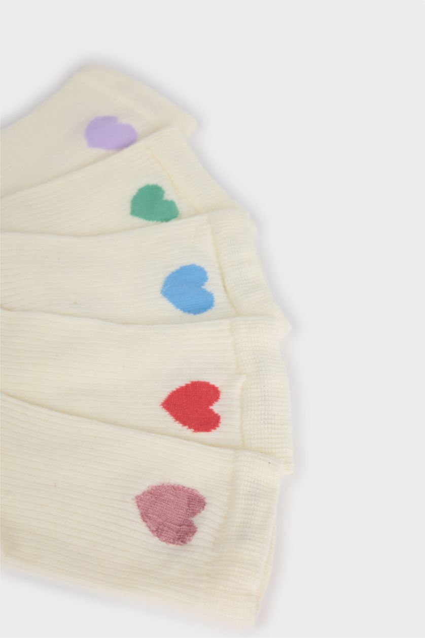 GIRLS & TEENS White Girl 5 Piece Cotton Long Socks