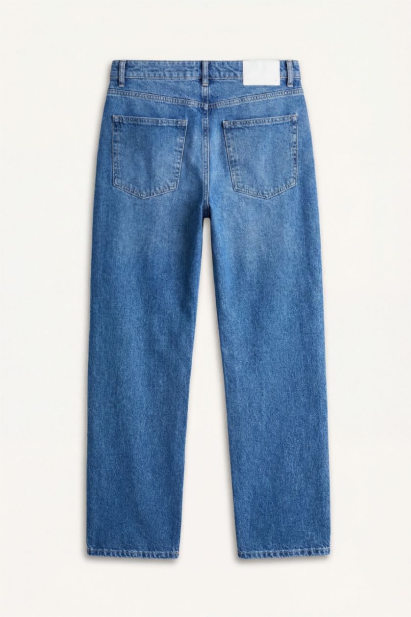 Erkek Mavi Baggy Fıt Pantolon