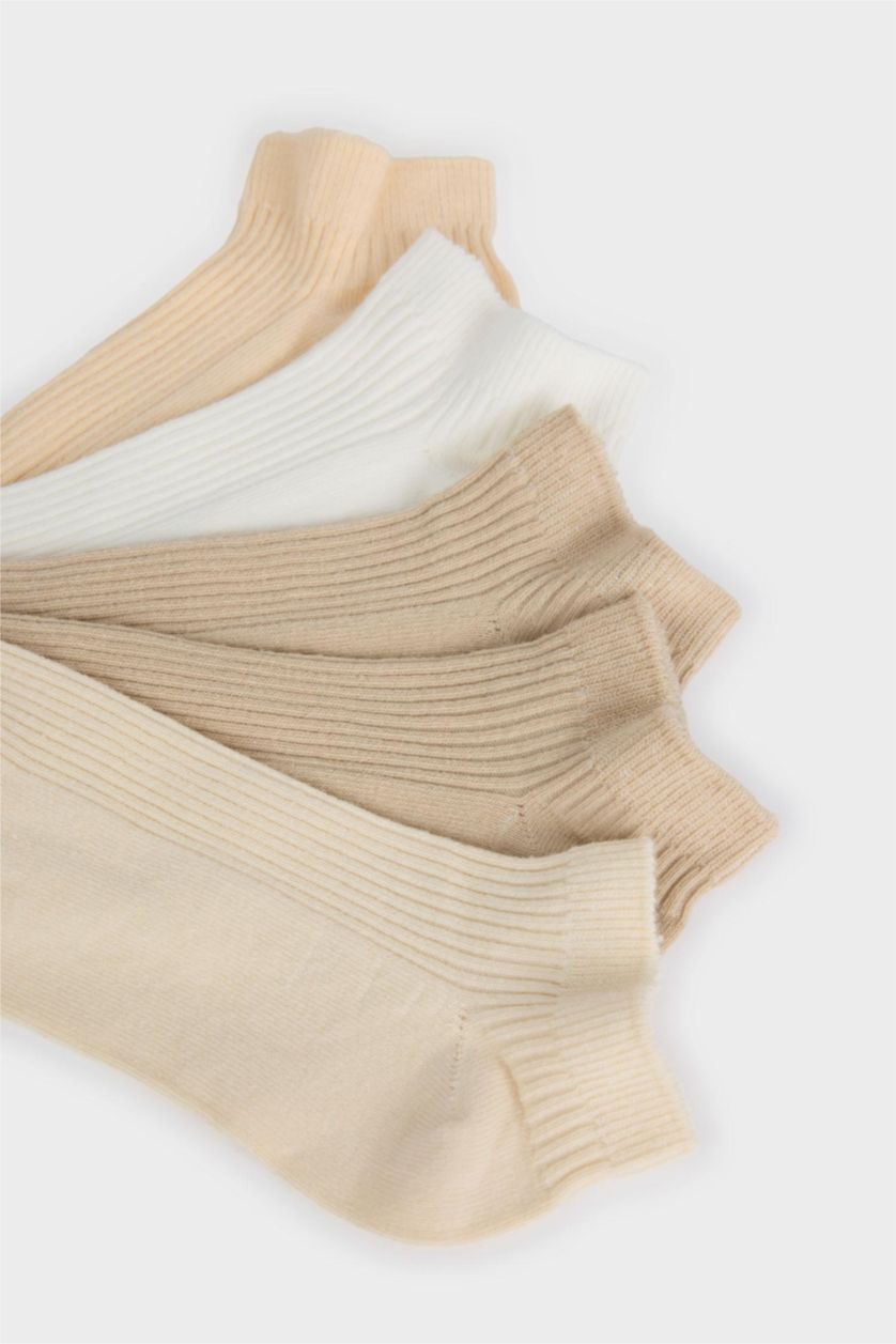 GIRLS & TEENS Light Brown Girl 5 Piece Cotton Short Sockss