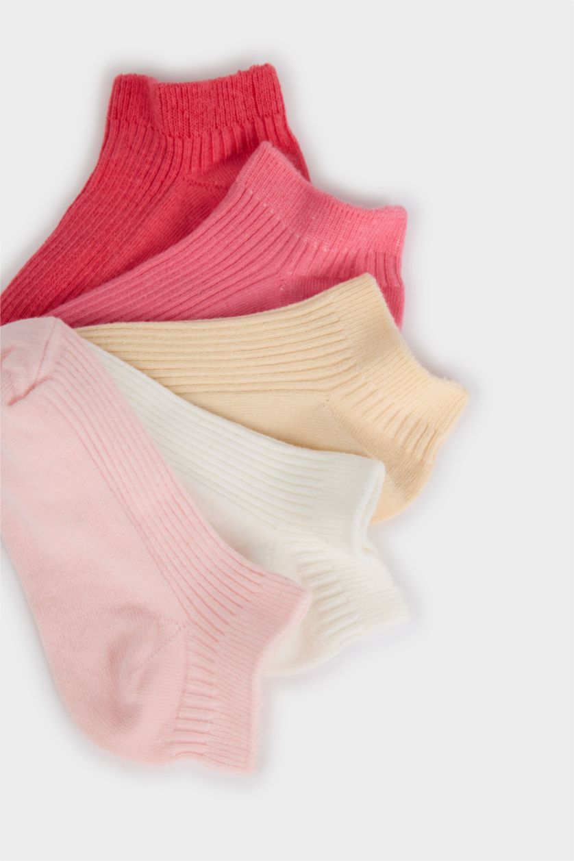 GIRLS & TEENS Light Pink Girl 5 Piece Cotton Short Sockss