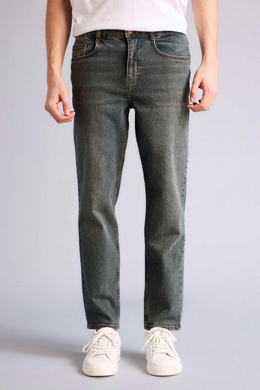 Erkek Koyu Yeşil Relax Tapered Fıt Pantolon