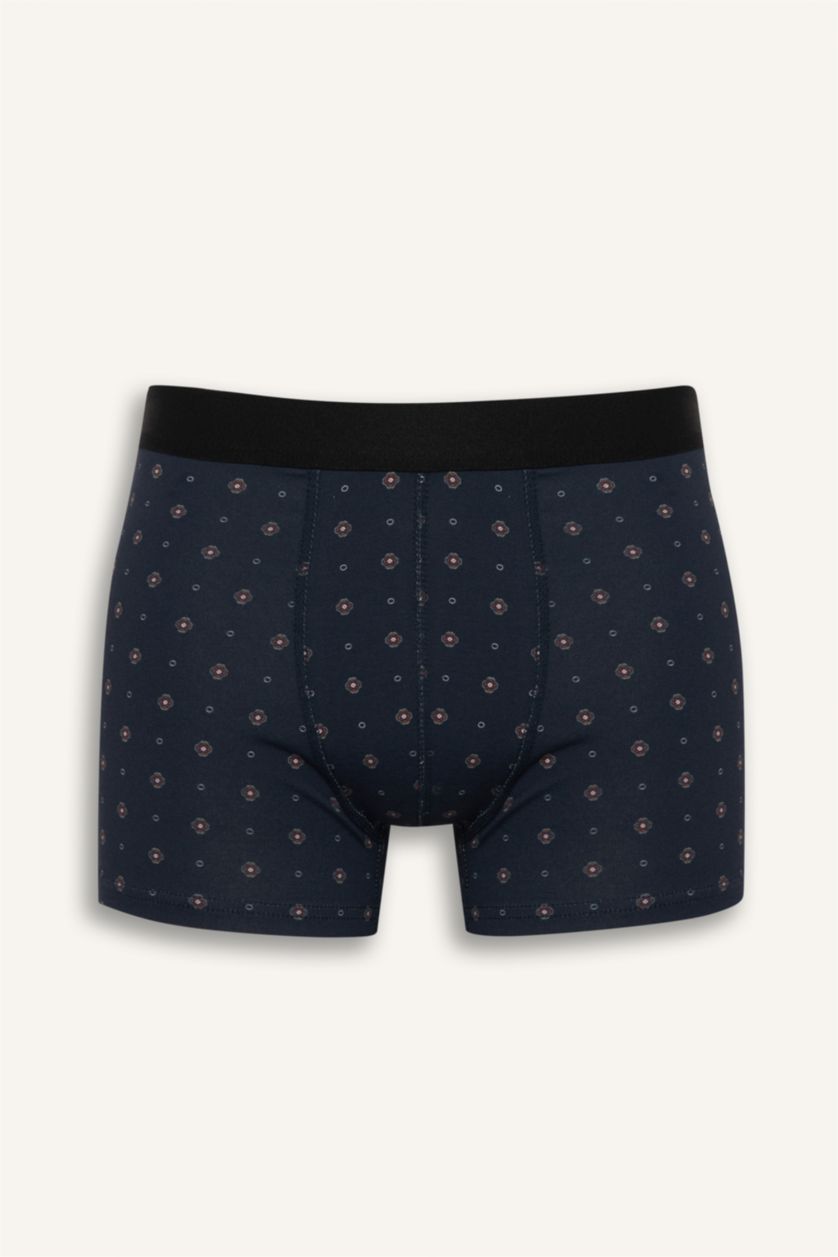 Erkek Lacivert Regular Fit Puantiye 3'lü Boxer