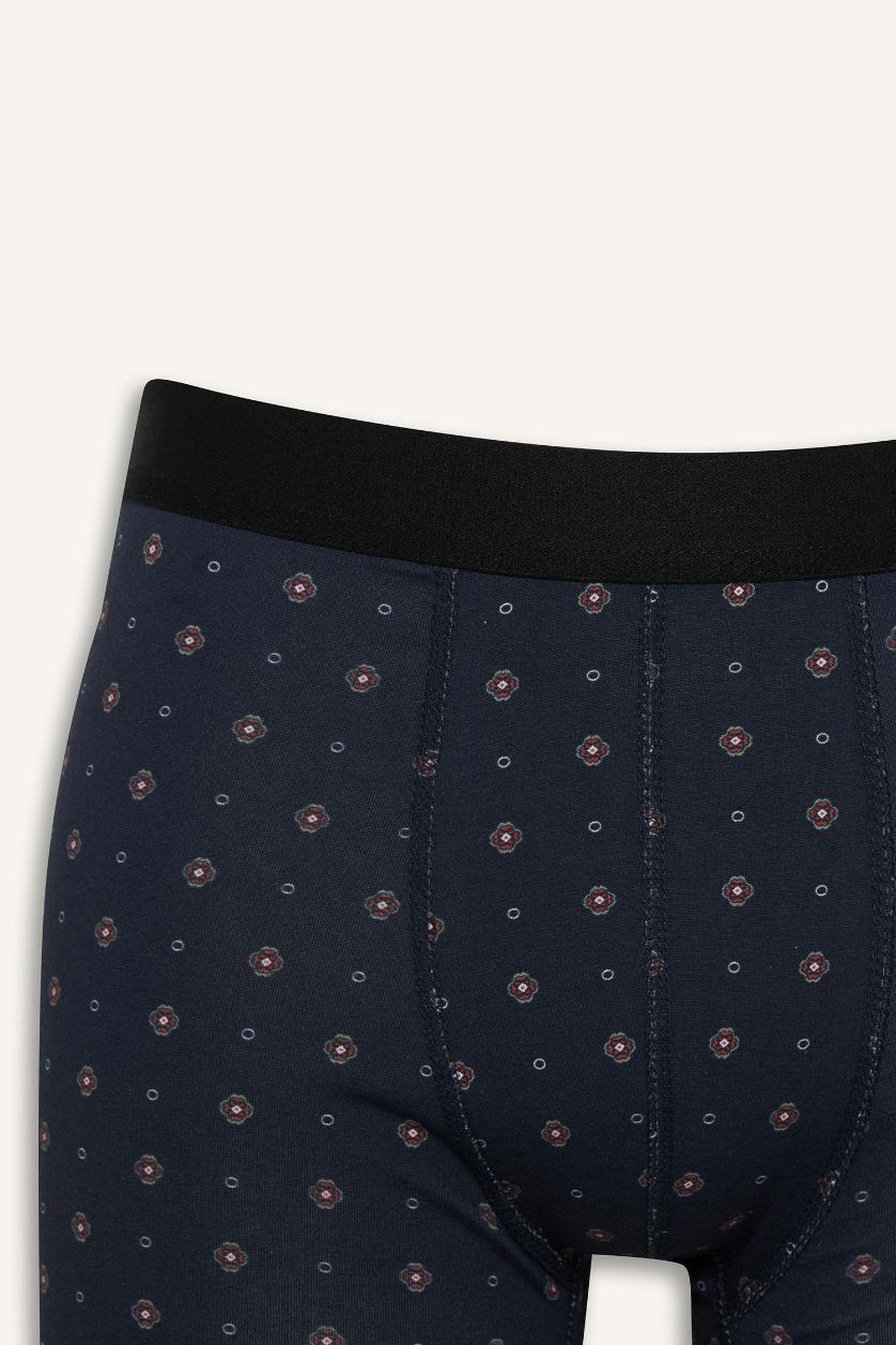 Erkek Lacivert Regular Fit Puantiye 3'lü Boxer