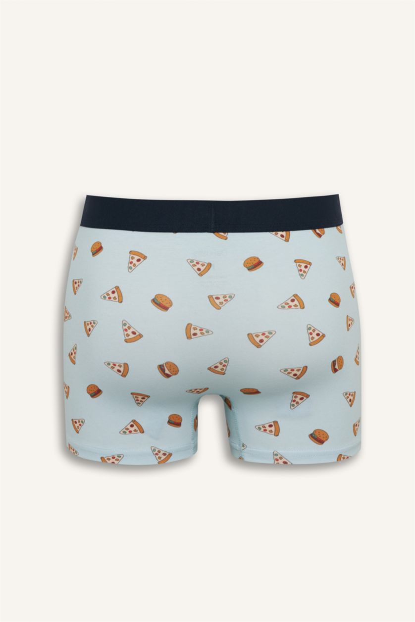 Erkek Lacivert Regular Fit Baskılı 3'lü Boxer 