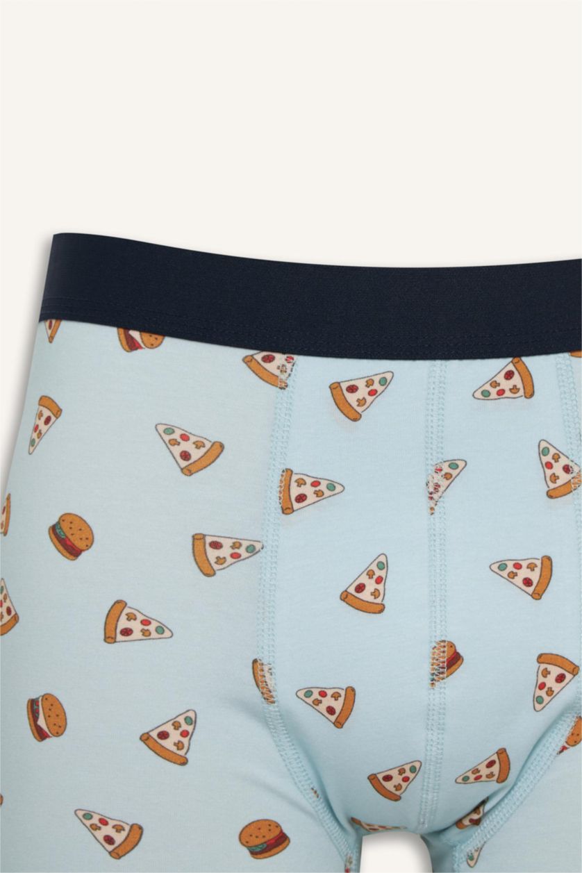 Erkek Lacivert Regular Fit Baskılı 3'lü Boxer 