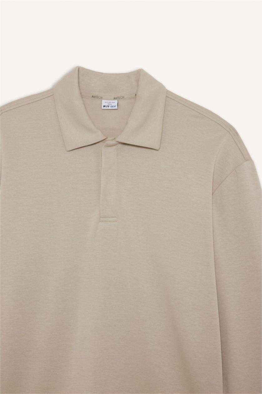 رجالي اللون الحجري سويت شيرت رياضي قصة عادية بياقة عالية