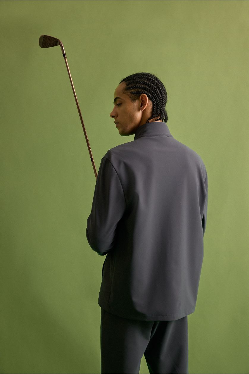 Erkek Antrasit Standart Fıt Dik Yaka Hırka