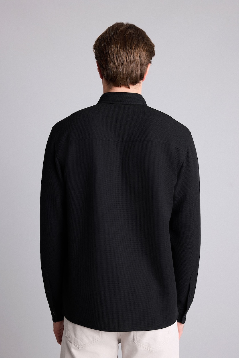 MAN Black Regular Fit Long Sleeve Shirt