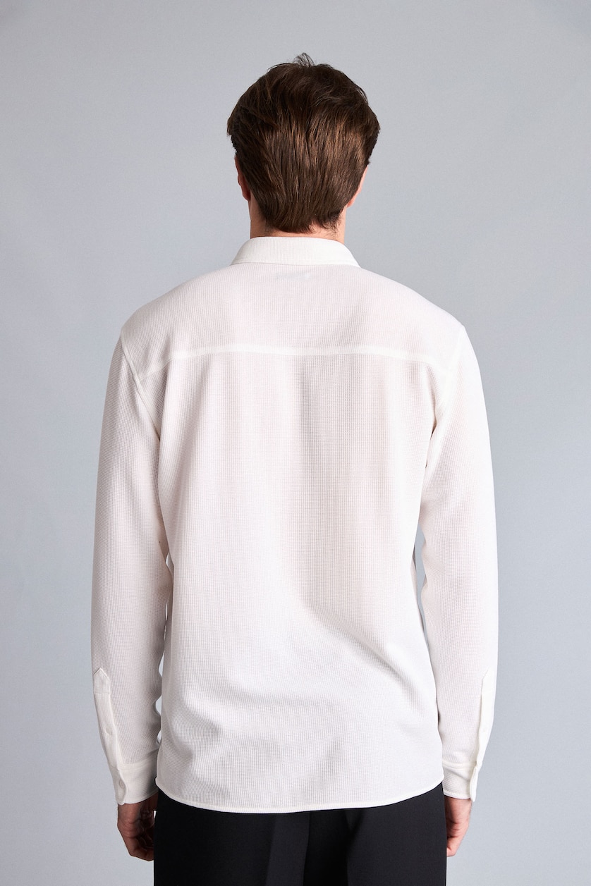 MAN Ecru Regular Fit Long Sleeve Shirt