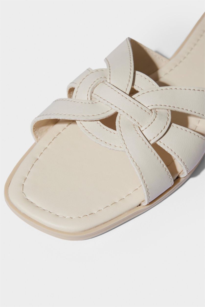 Kadın Bej DCEY x DeFacto Kadın Düz Taban Terlik