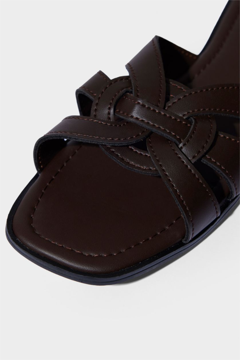 Kadın Kahve DCEY x DeFacto Kadın Düz Taban Terlik