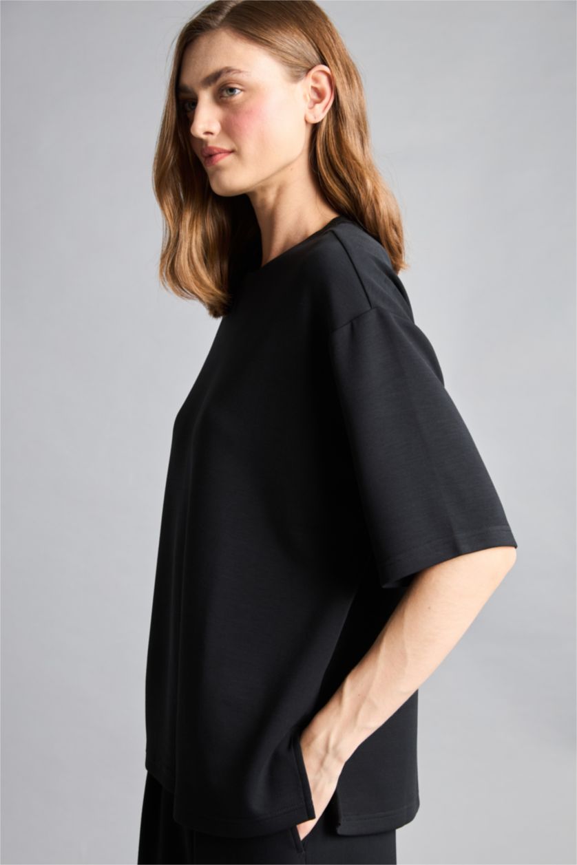 Әйелдерге қара Модал футболка