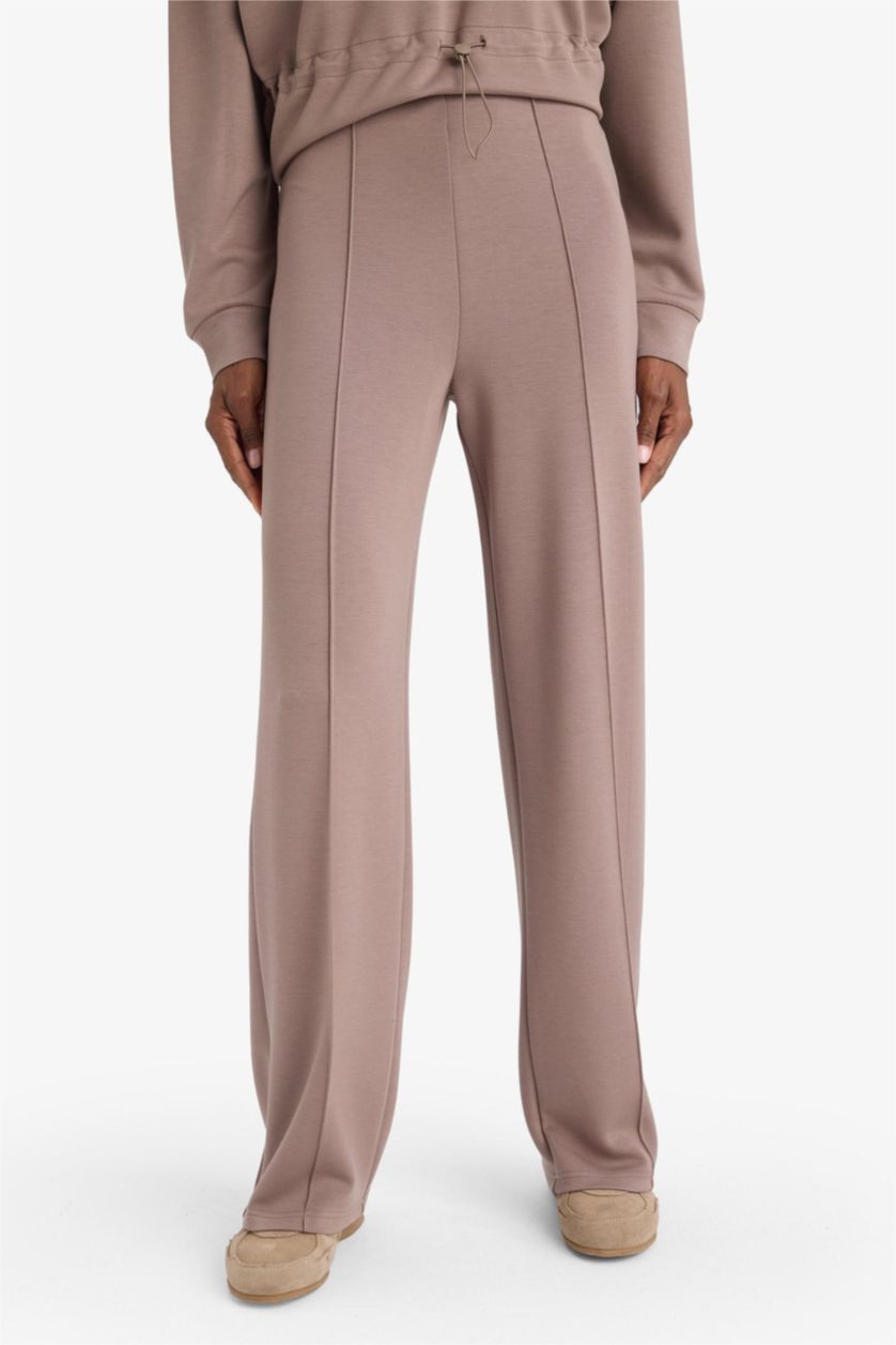 WOMAN Light Brown Airtech Straight Fit Modal Sports Trousers