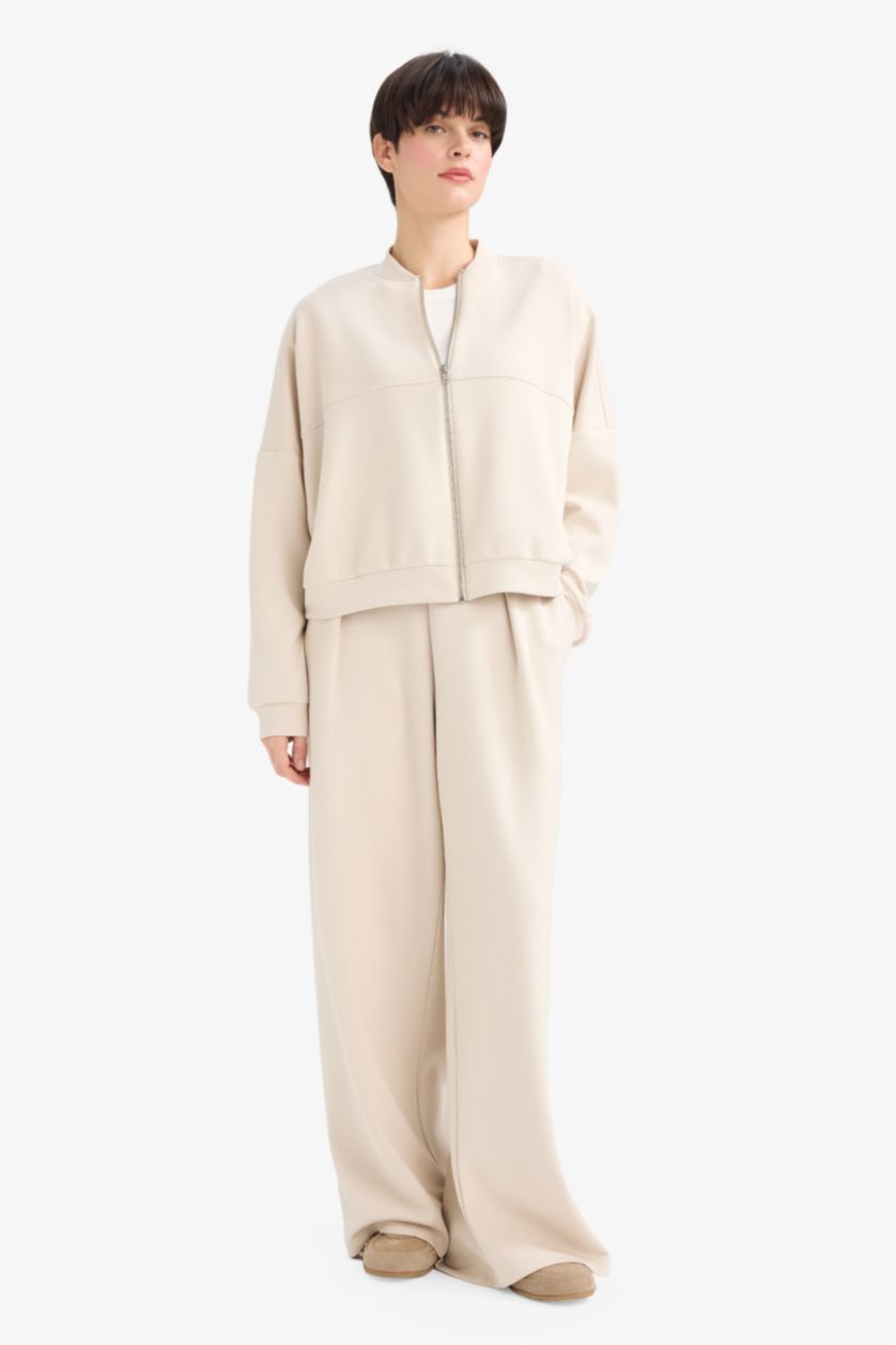 Әйелдерге ашық реңк Wide Leg негізгі basic модал шалбар