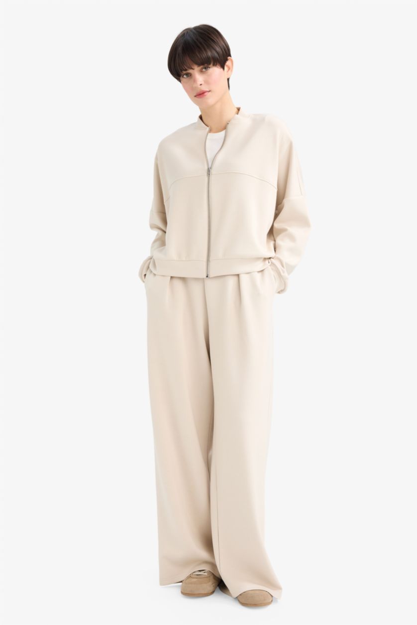 Әйелдерге ашық реңк Wide Leg негізгі basic модал шалбар