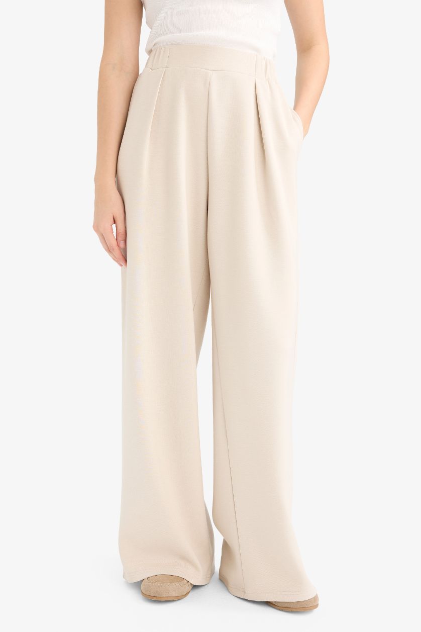 Әйелдерге ашық реңк Wide Leg негізгі basic модал шалбар