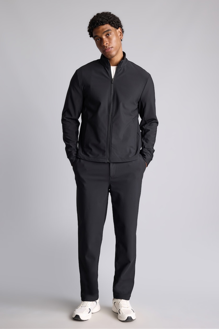 Men Black Standard Fit Trousers