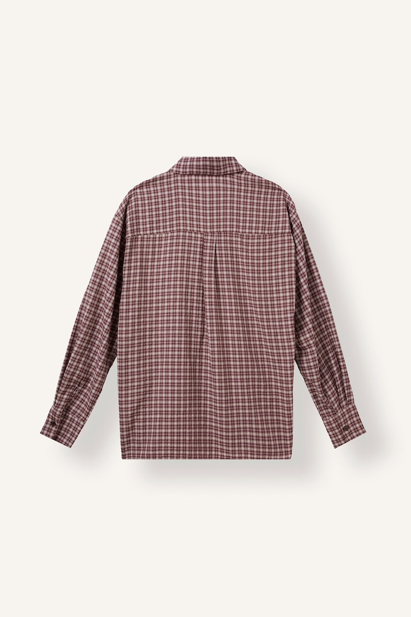 Women Bordeaux Regular Fit Flanel Long Sleeve Shirt
