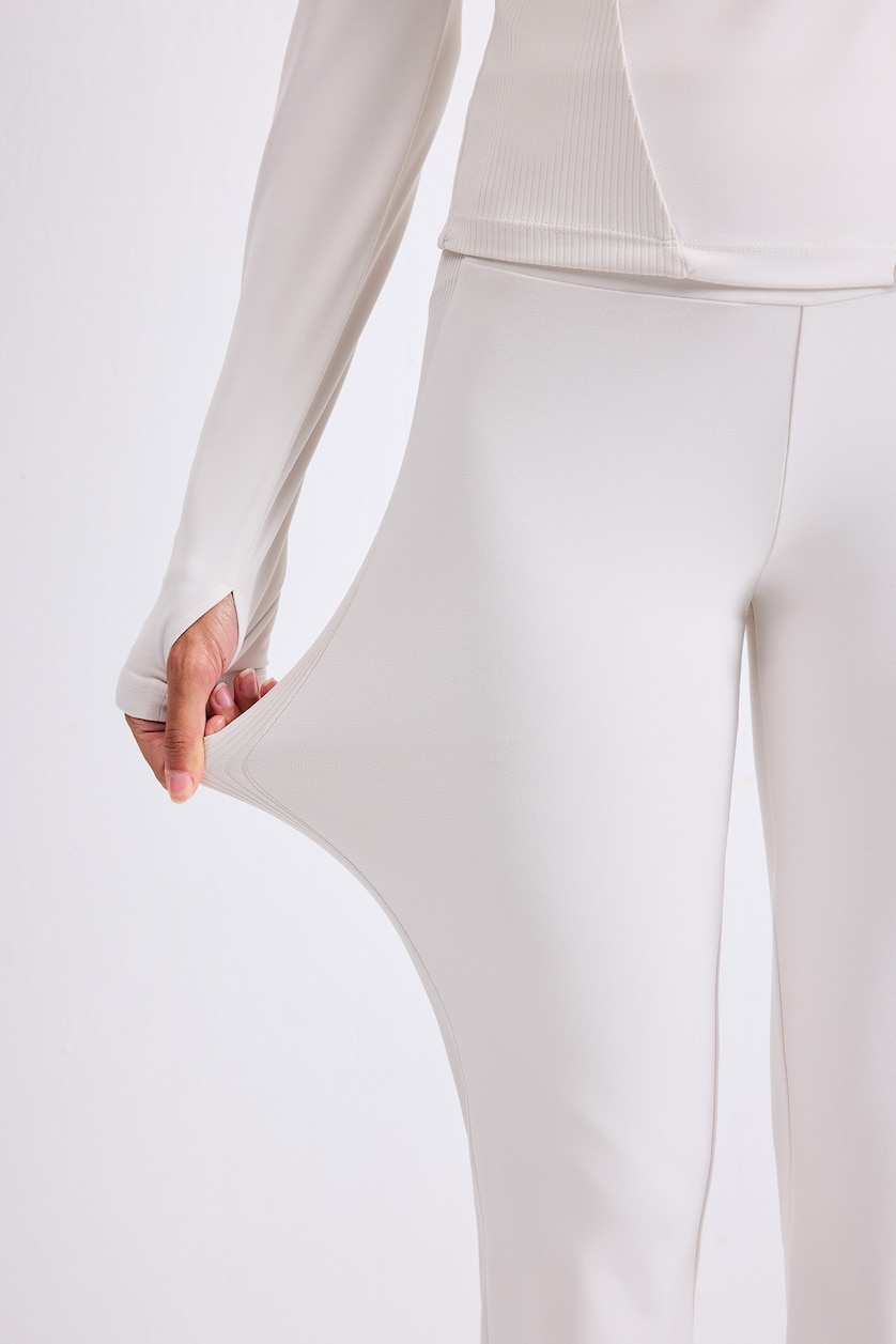 نساء اللون الحجري Flare Trousers