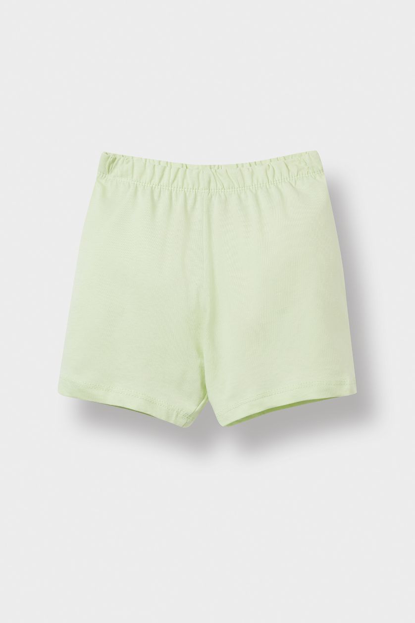 Erkek Bebek Açık Yeşil 2'li Takım Baskılı Kısa Kollu Tişört Şort Erkek Bebek