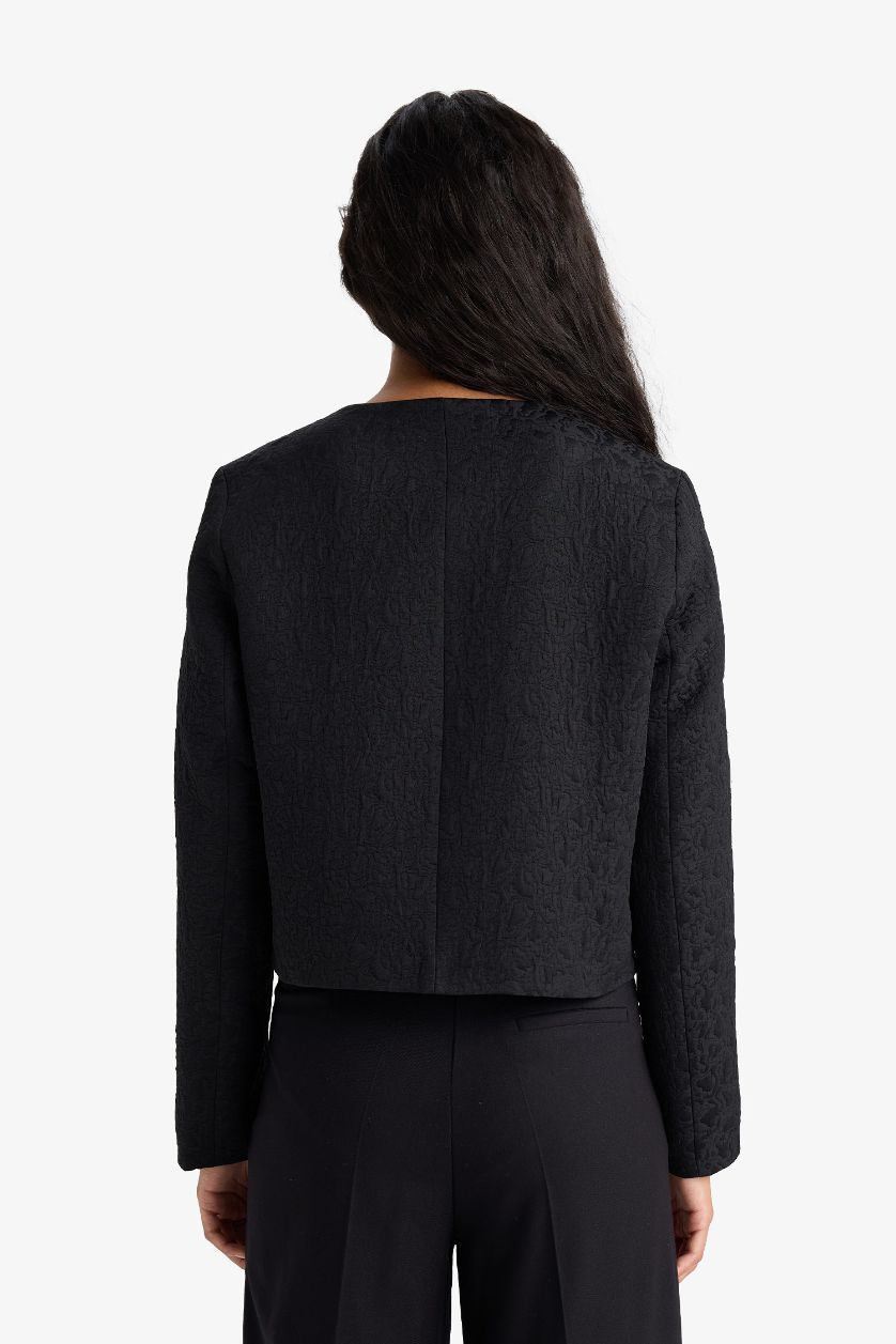 WOMAN Black Regular Fit Quilted Button Down Jacket