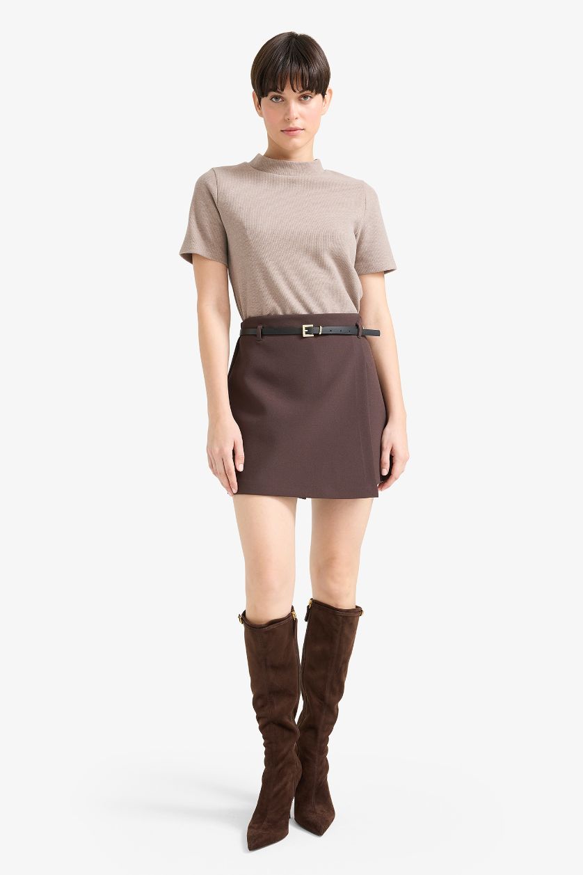 WOMAN Dark Brown Short Leg Shorts