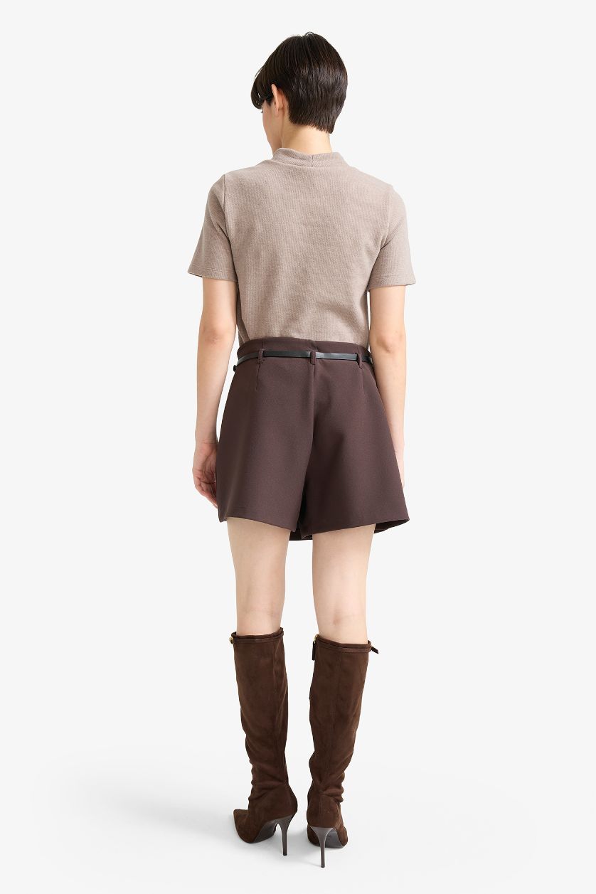 WOMAN Dark Brown Short Leg Shorts