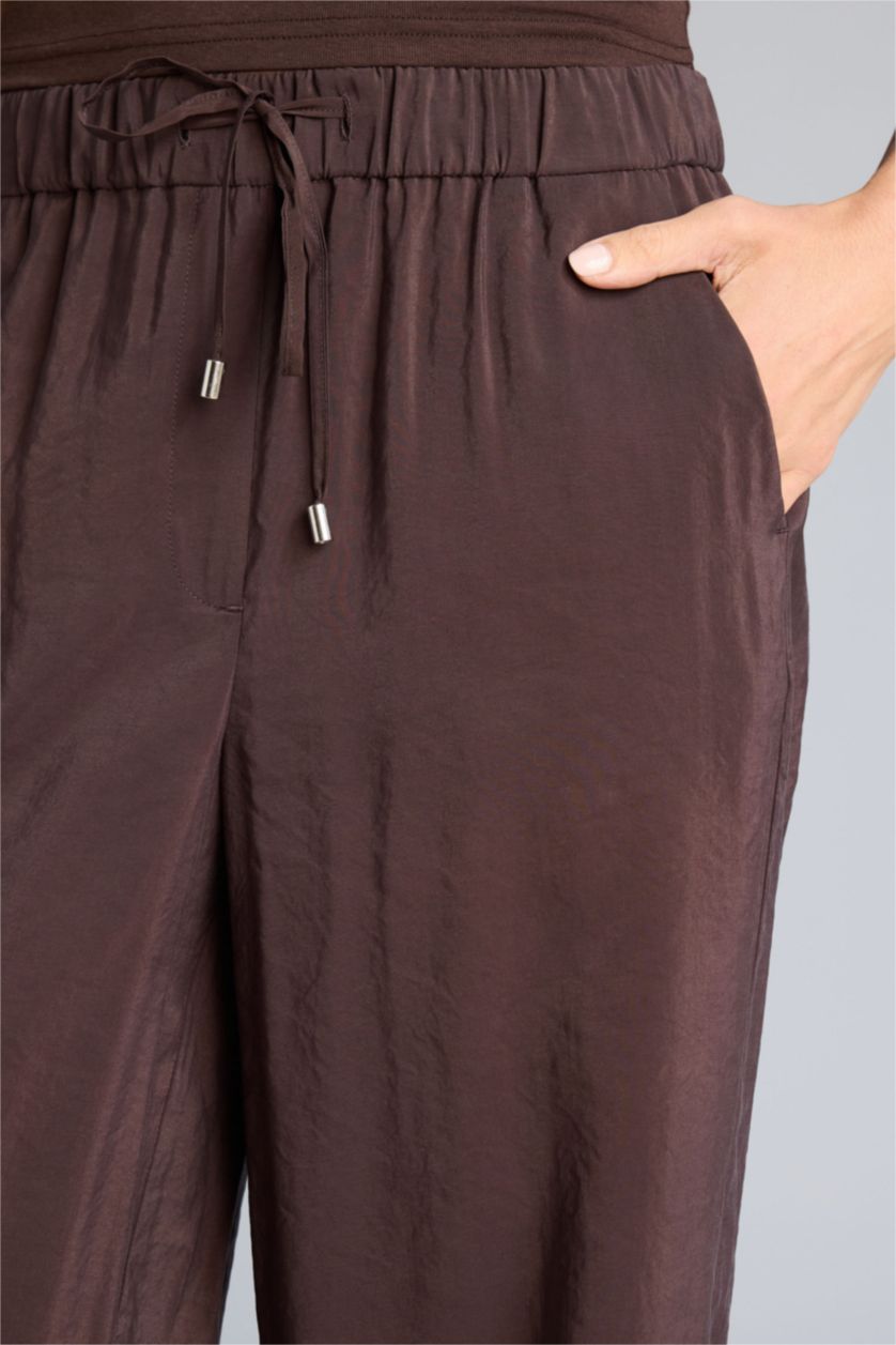 WOMAN Brown Wide Leg High Waist Flare Fit Trousers