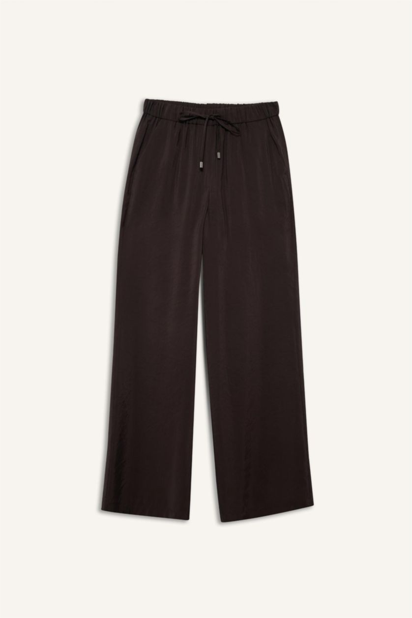 WOMAN Brown Wide Leg High Waist Flare Fit Trousers