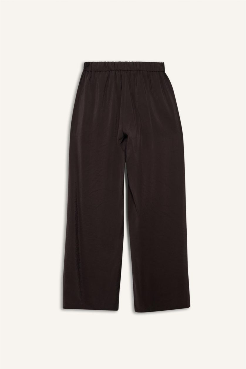 WOMAN Brown Wide Leg High Waist Flare Fit Trousers