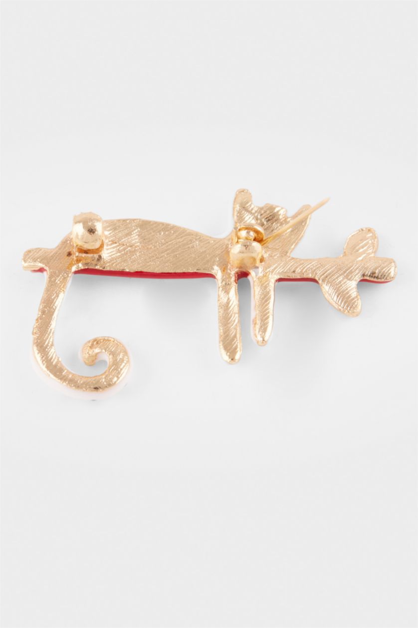 Kadın Karma Kadın Kedi Figürlü Broş