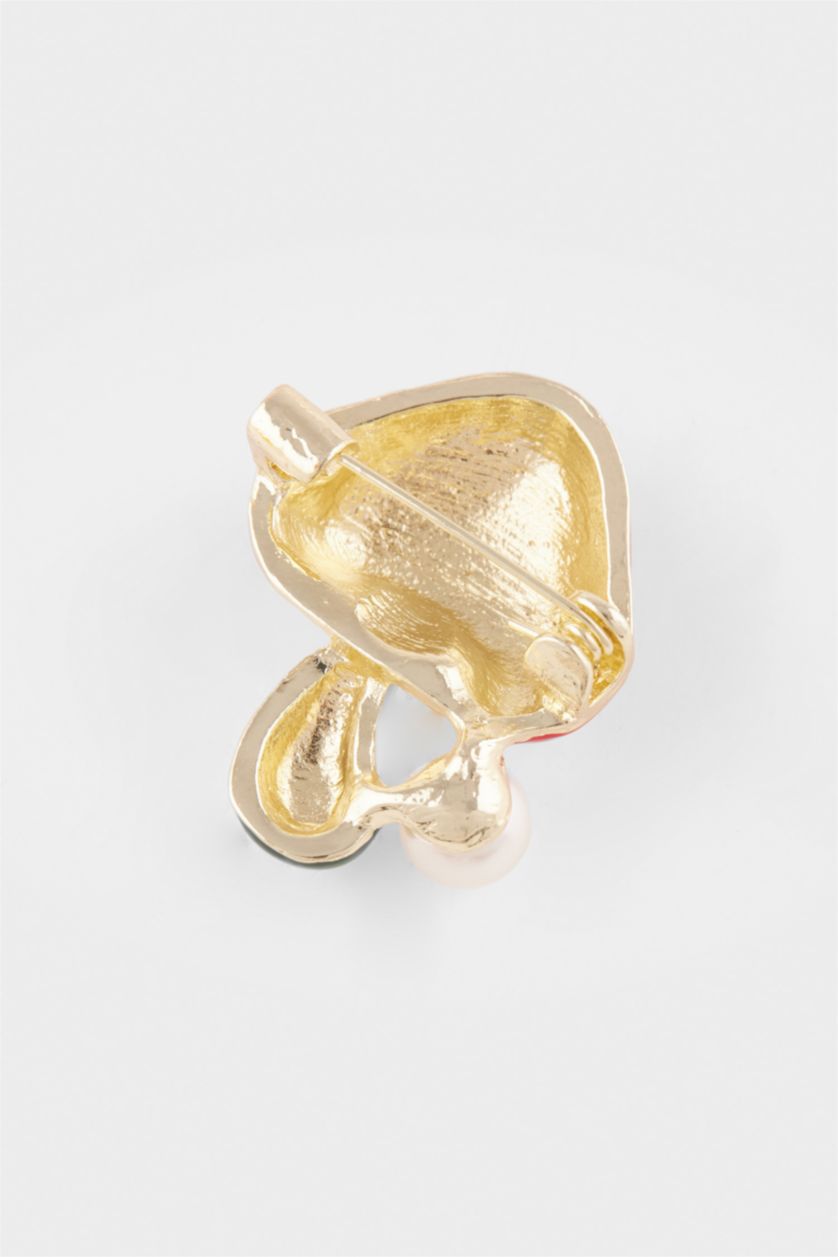 Kadın Karma Kadın Mantarlı Detaylı Broş