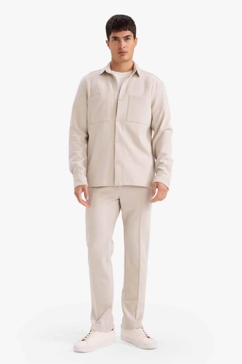 Man Stone قميص بولو ردن طويل قصة عادية