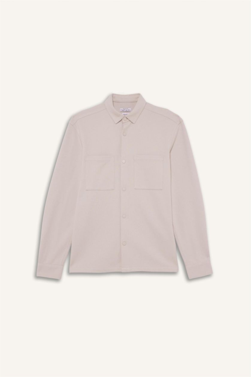 Man Stone قميص بولو ردن طويل قصة عادية