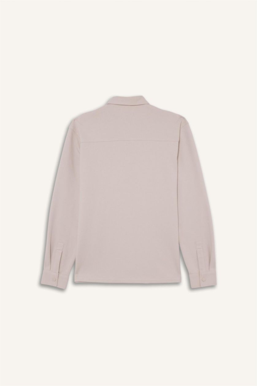 Man Stone قميص بولو ردن طويل قصة عادية