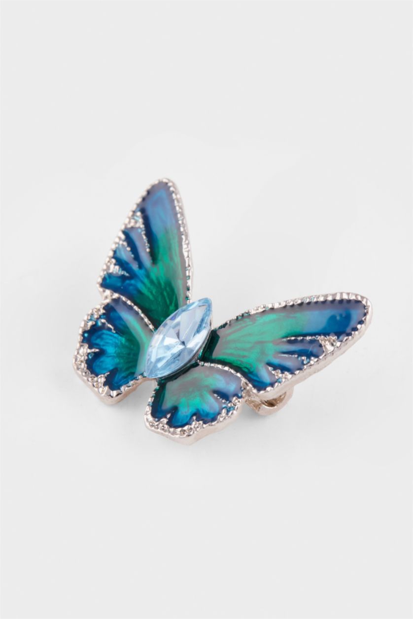 Kadın Karma Kadın Kelebek Detaylı Broş