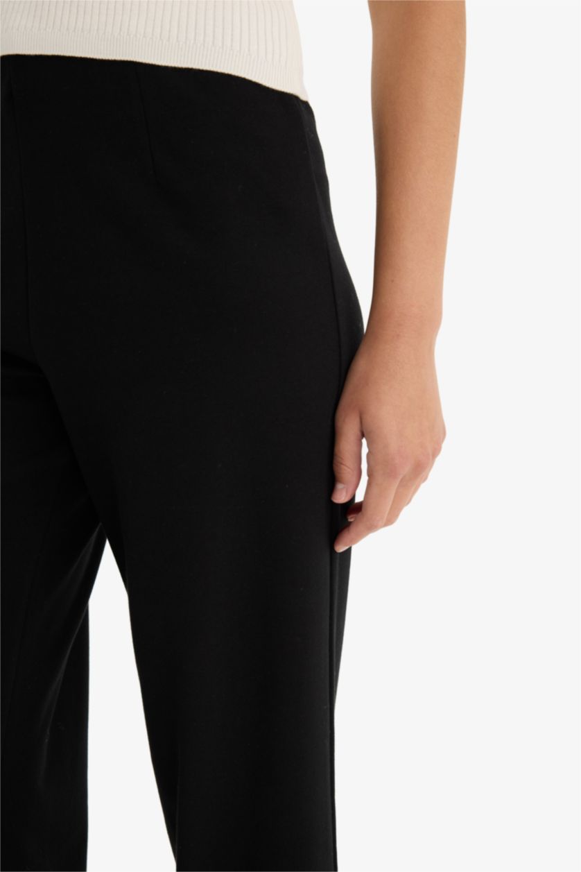 WOMAN Black Straight Fit Trousers