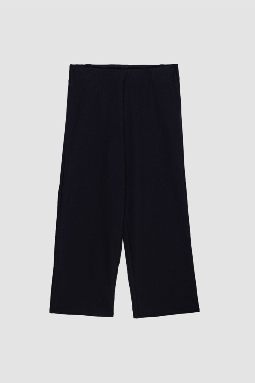 WOMAN Black Straight Fit Trousers