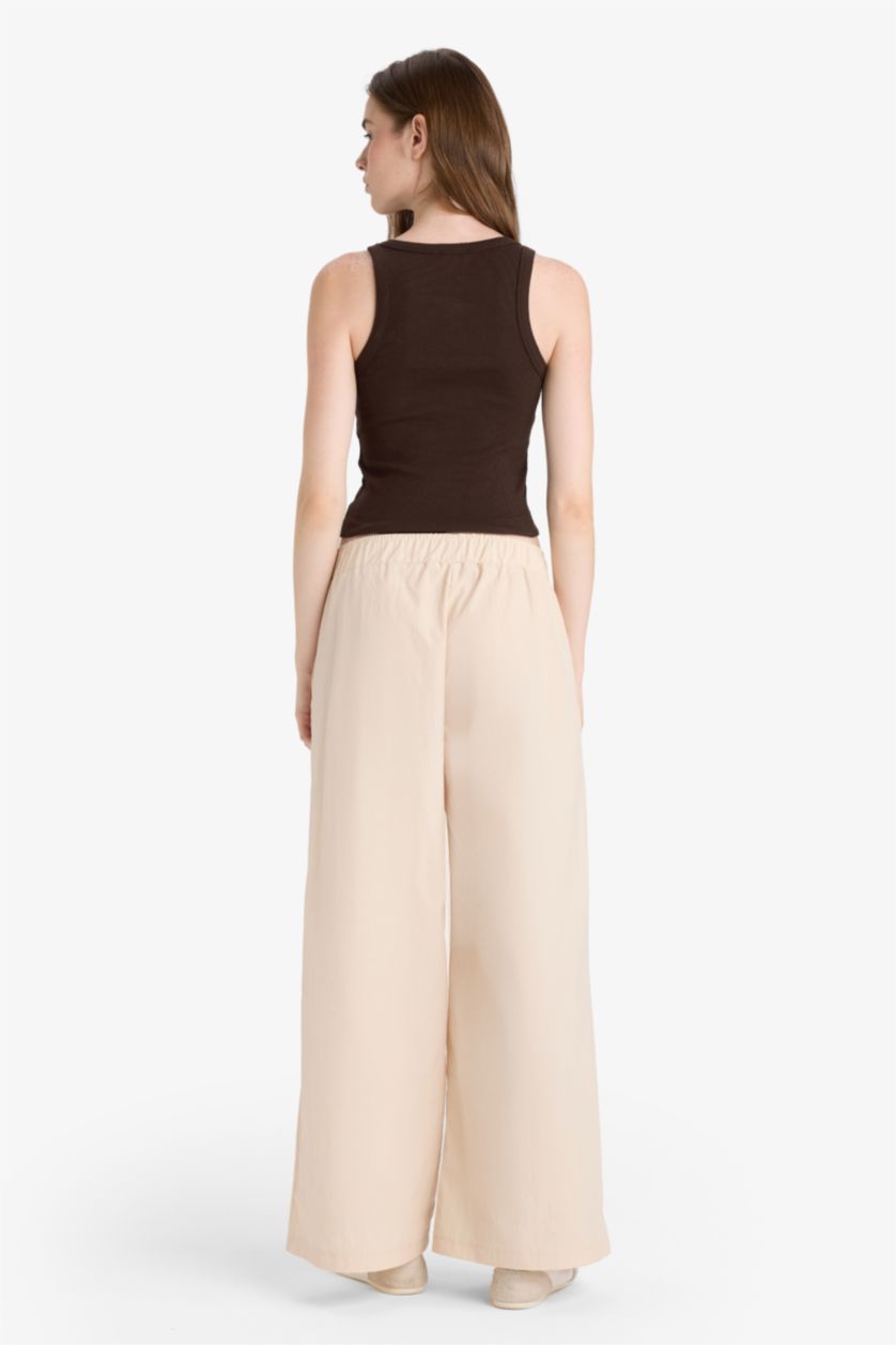 WOMAN Ecru Wide Leg Double Pocket Trousers